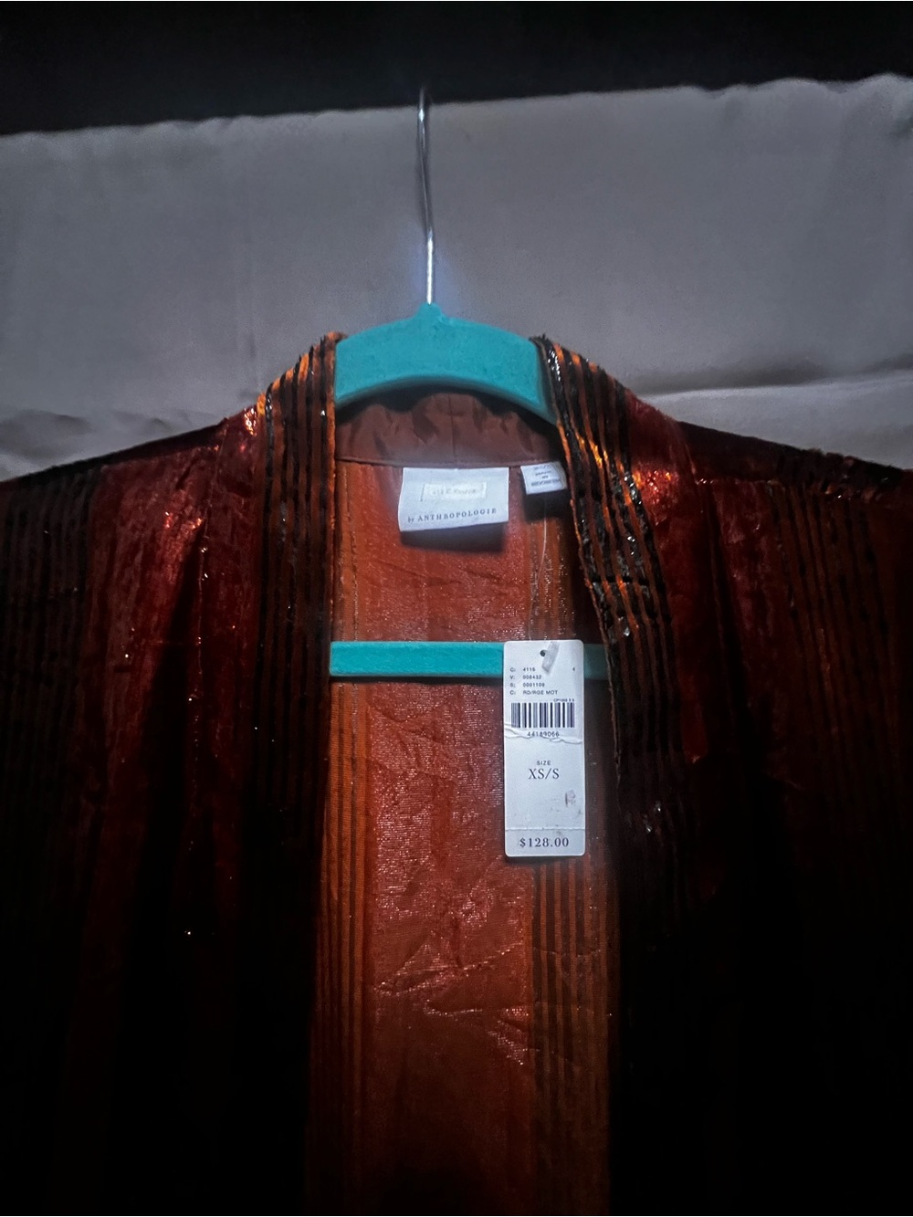 Anthropologie Copper Velvet Duster Kimono - Picture 2 of 3